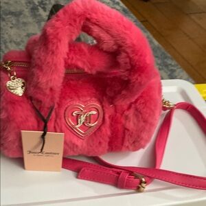 NWT Juicy Couture Pink Faux Fur Handbag
